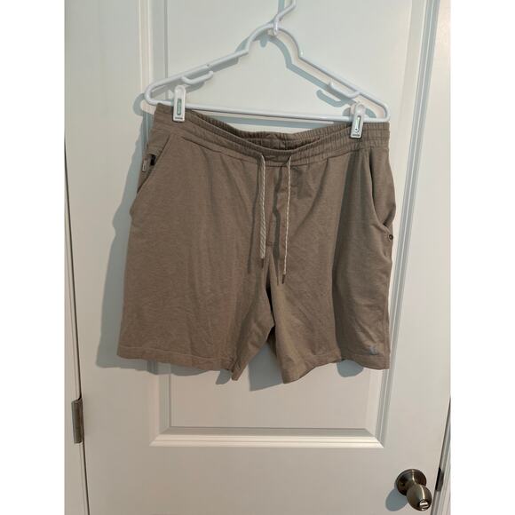 Vuori Beige & Brown Drawstring Shorts – Men’s Size Large - Picture 1 of 7